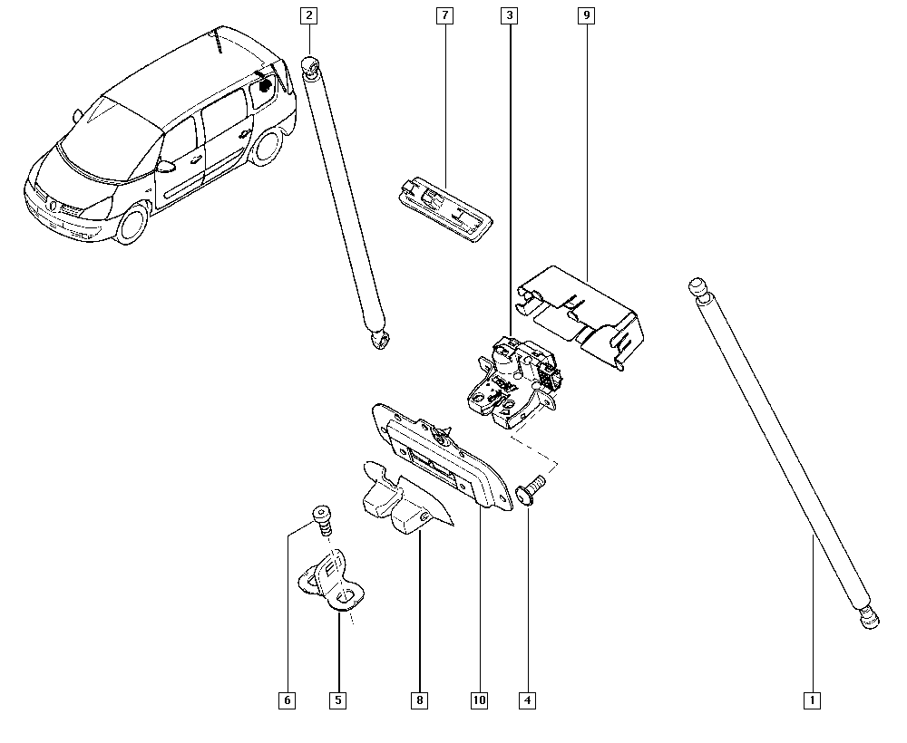 RENAULT 8200002001 - Выключатель, замок двери parts5.com