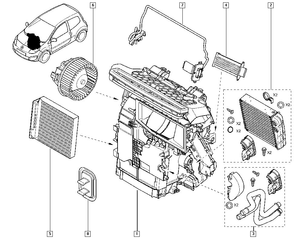 RENAULT 77 01 208 766 - Теплообменник, отопление салона parts5.com