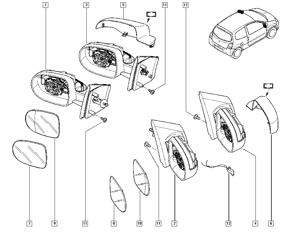 RENAULT 7701069554 - Наружное зеркало parts5.com