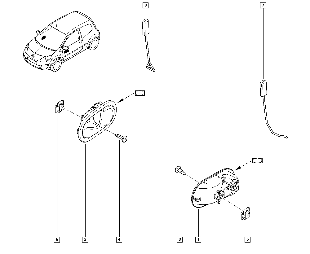 RENAULT 8200843629 - Ручка двери parts5.com