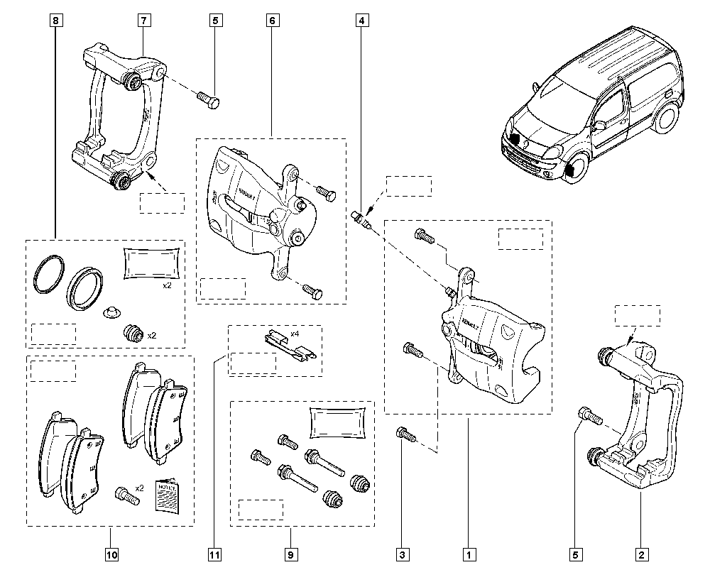 Suzuki 410608481R - Тормозные колодки, дисковые, комплект parts5.com