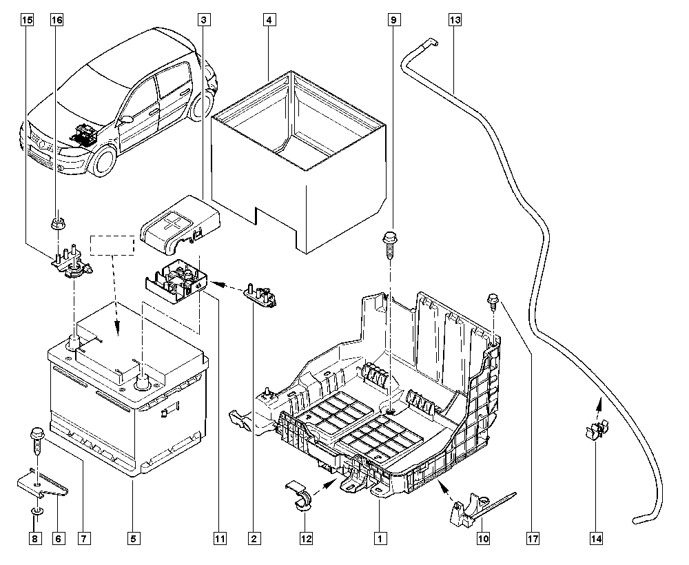 RENAULT 8200432967 - Адаптер аккумуляторной батареи parts5.com