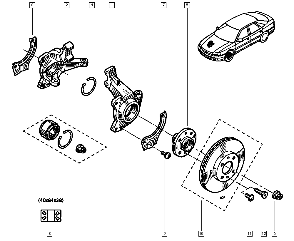 RENAULT 77 01 205 780 - Комплект подшипника ступицы колеса parts5.com