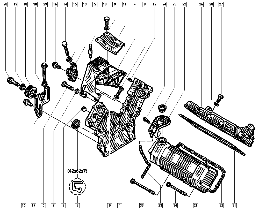 Lancia 9614194980 - Уплотняющее кольцо, коленчатый вал parts5.com