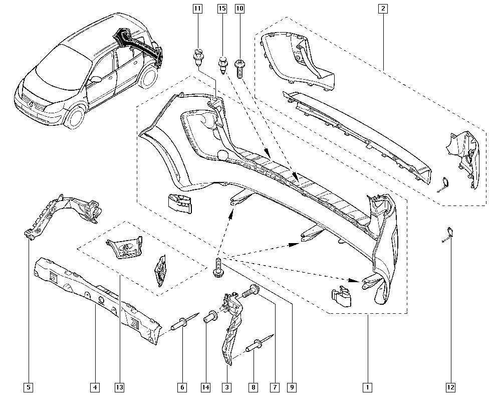 RENAULT 7701474785 - Буфер, бампер parts5.com