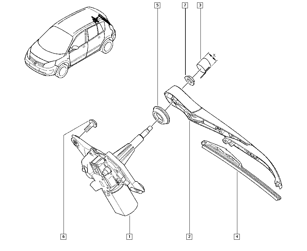 RENAULT 7701 056 802 - Рычаг стеклоочистителя, система очистки окон parts5.com