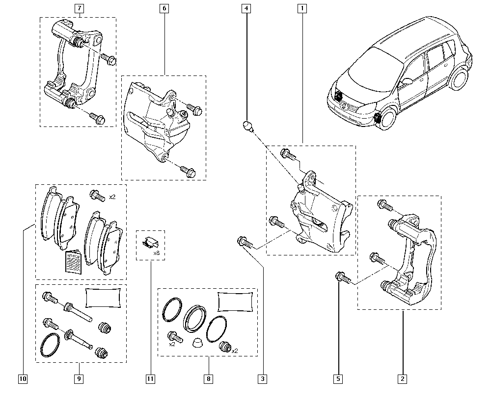 RENAULT 410606463R - PAD-FR BRAKE, LINE parts5.com