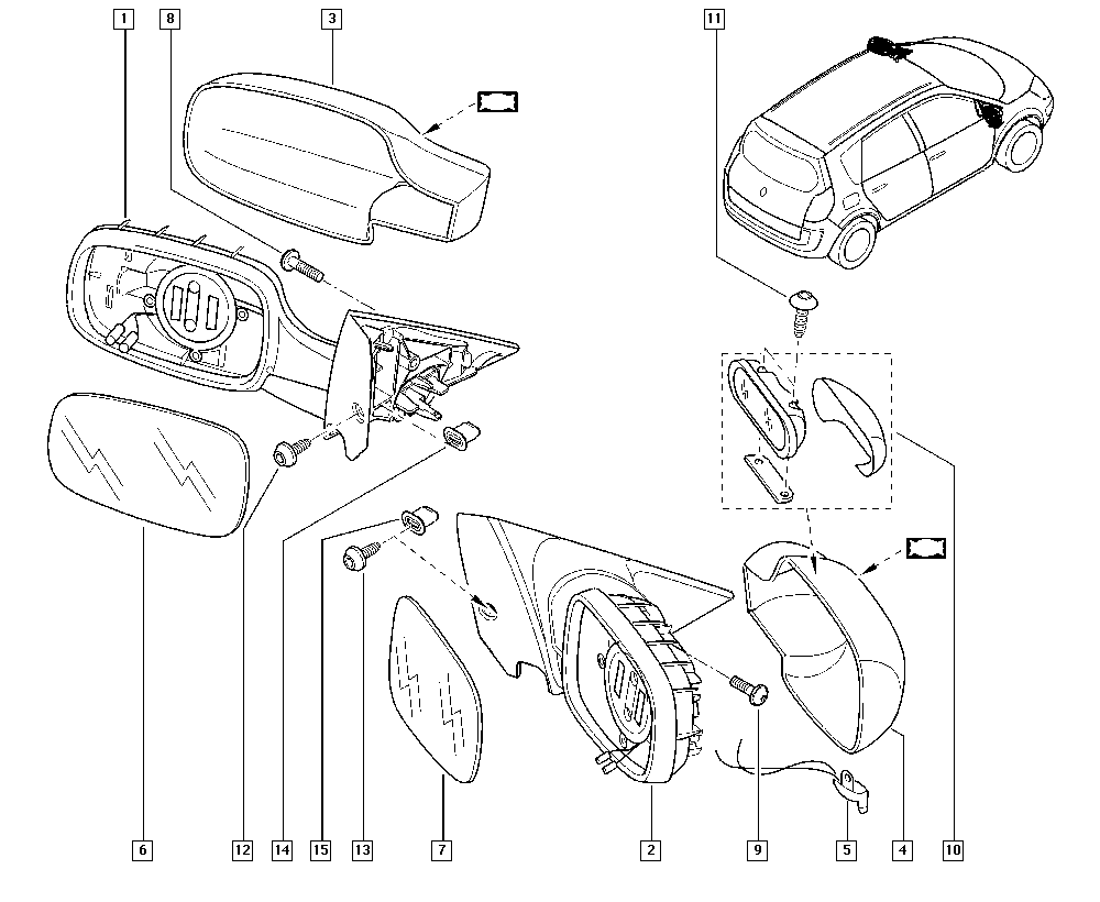 RENAULT 7701055998 - Наружное зеркало parts5.com