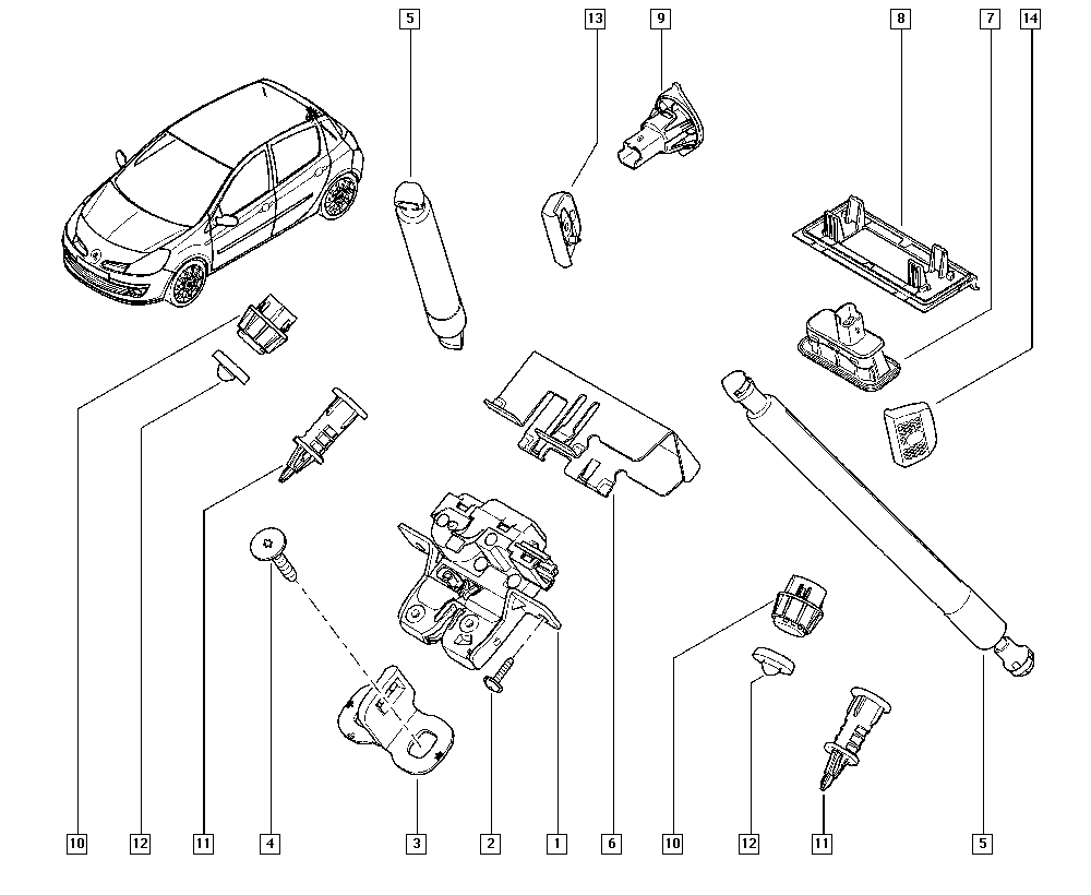 RENAULT 8200299546 - Газовая пружина, упор parts5.com