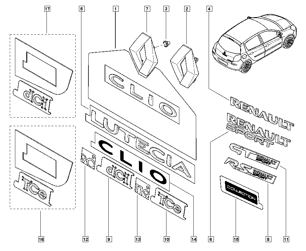 RENAULT 84 89 072 54R - Эмблема задней двери parts5.com