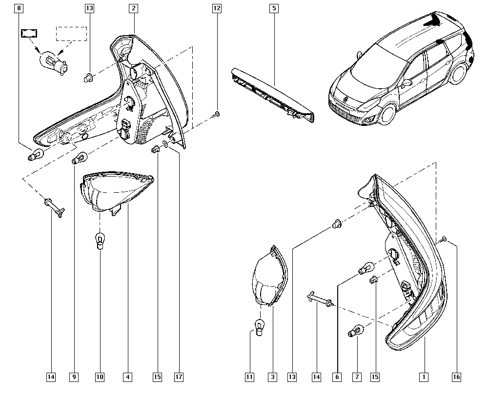 RENAULT 77 01 038 624 - Лампа накаливания, освещение щитка приборов parts5.com