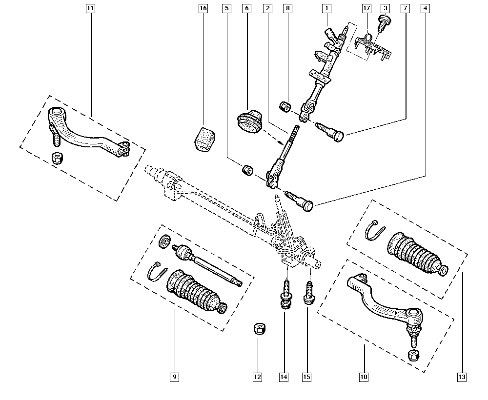 RENAULT 77 01 470 361 - Комплект пыльника, рулевое управление parts5.com