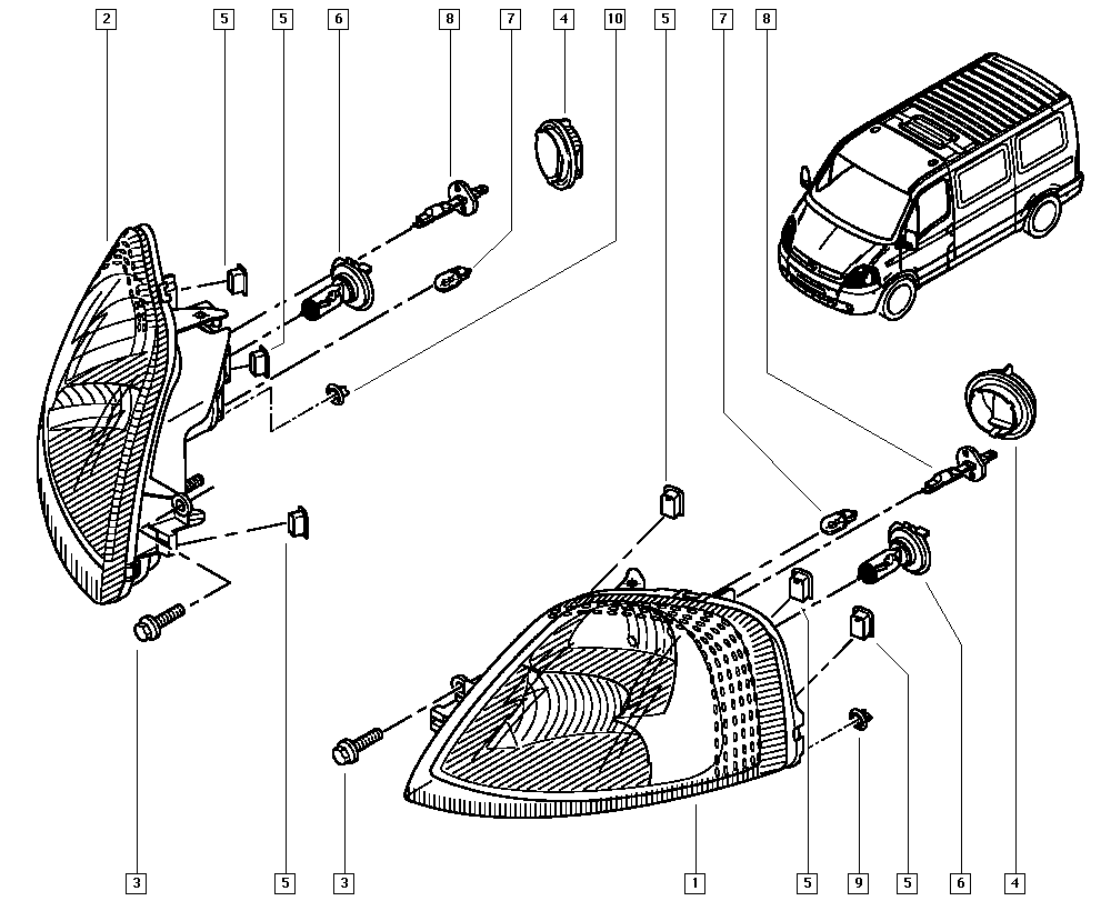 NISSAN 8200163518 - Основная фара parts5.com