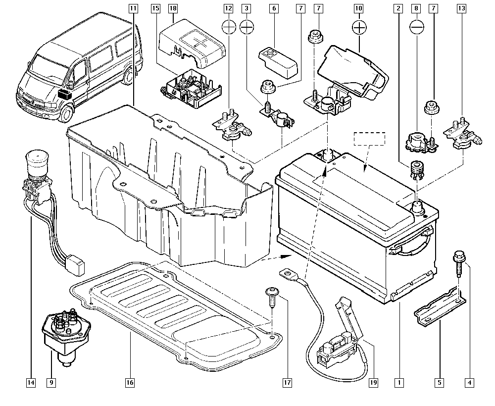 RENAULT 7711423286 - Стартерная аккумуляторная батарея, АКБ parts5.com