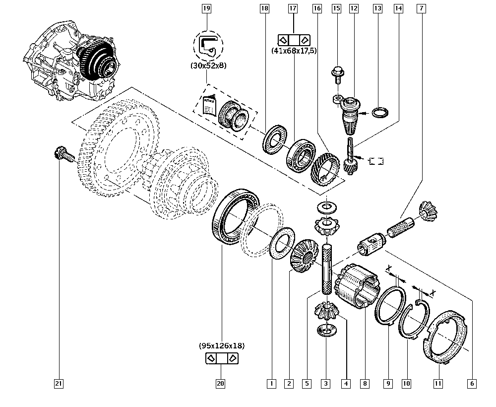 RENAULT 77 03 090 450 - Ремонтный комплект, ступенчатая коробка передач parts5.com