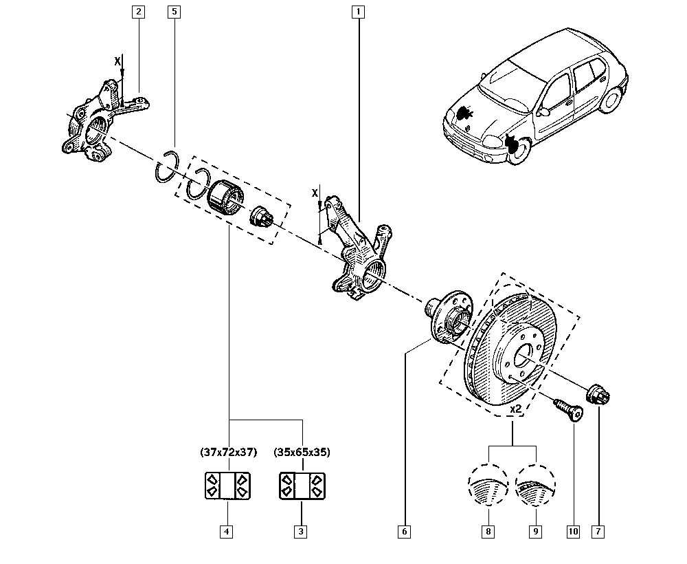 RENAULT TRUCKS 82 00 208 332 - Ступица колеса, поворотный кулак parts5.com