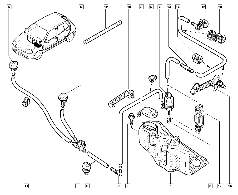 RENAULT 7700413542 - Распылитель воды для чистки, система очистки окон parts5.com