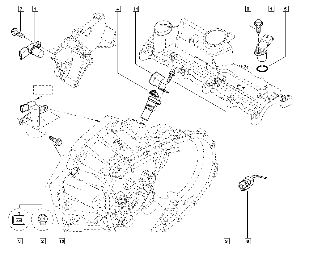 DACIA 82 00 285 798 - Датчик импульсов, коленвал parts5.com