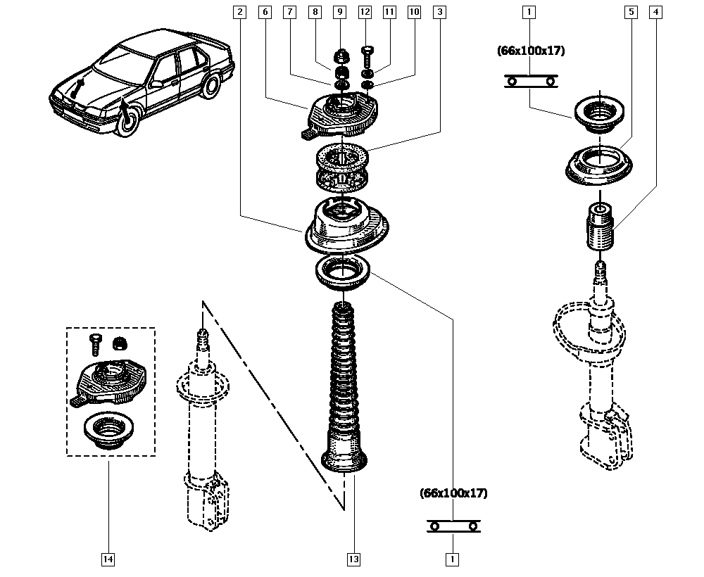 RENAULT 77 01 207 797 - Опора стойки амортизатора, подушка parts5.com