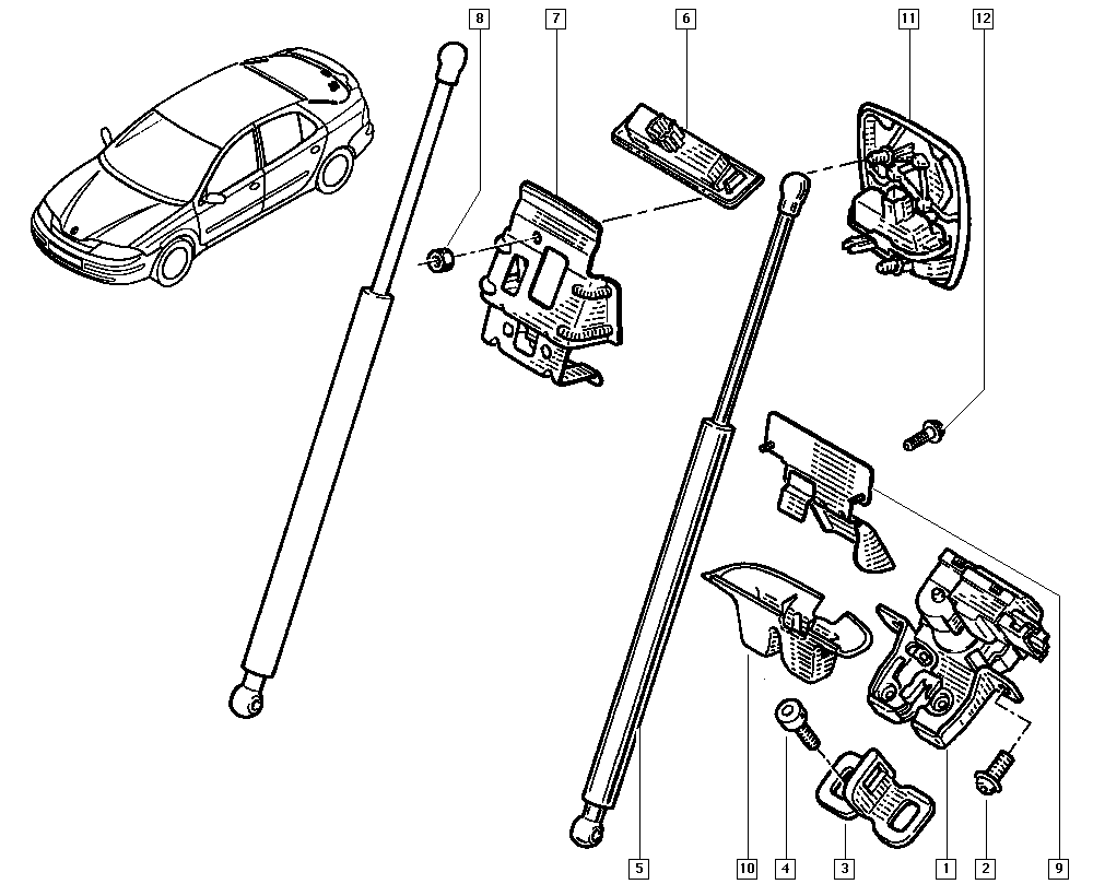 RENAULT 8200000902 - Газовая пружина, упор parts5.com