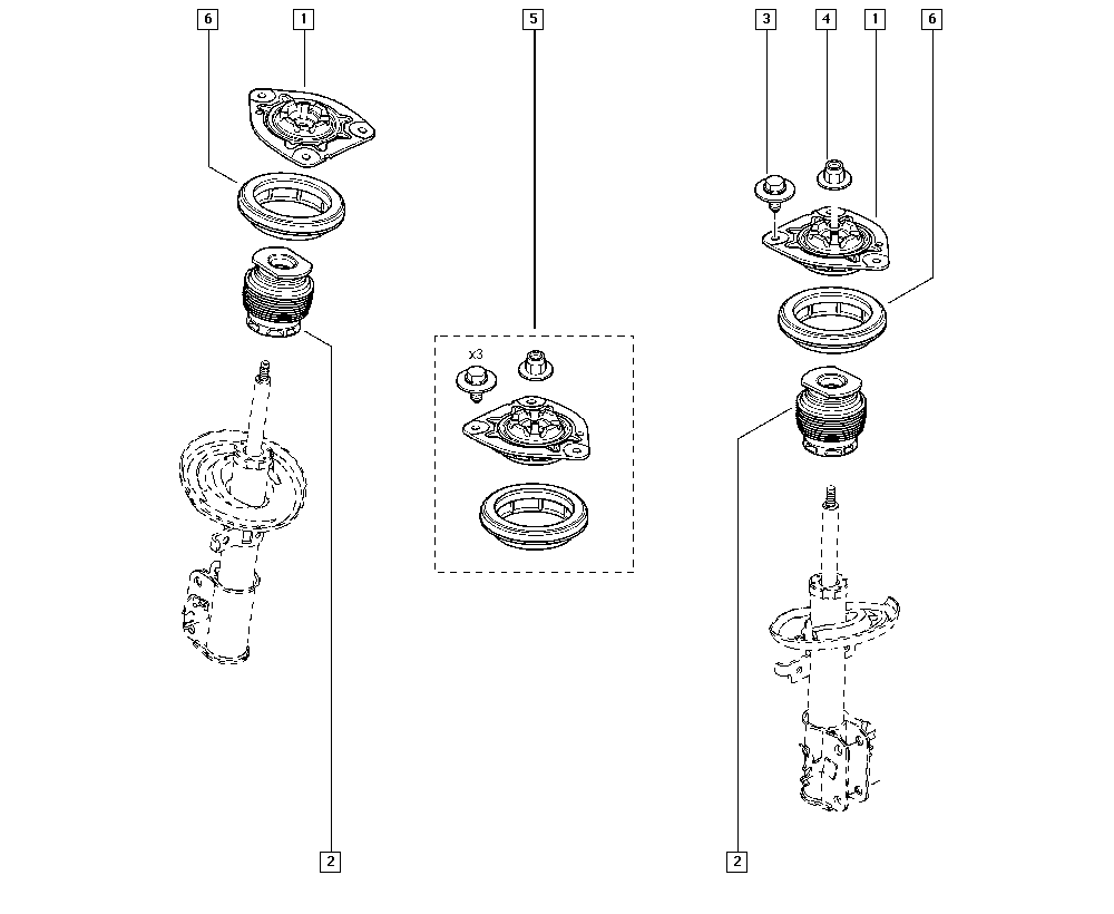 RENAULT 543200002R - Опора стойки амортизатора, подушка parts5.com