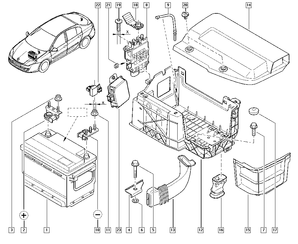 RENAULT 7711423177 - Стартерная аккумуляторная батарея, АКБ parts5.com