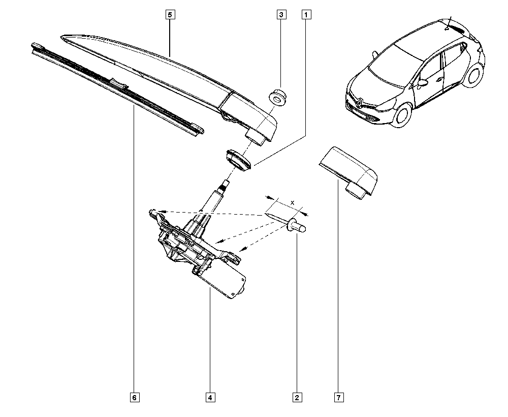 RENAULT 287816193R - Рычаг стеклоочистителя, система очистки окон parts5.com