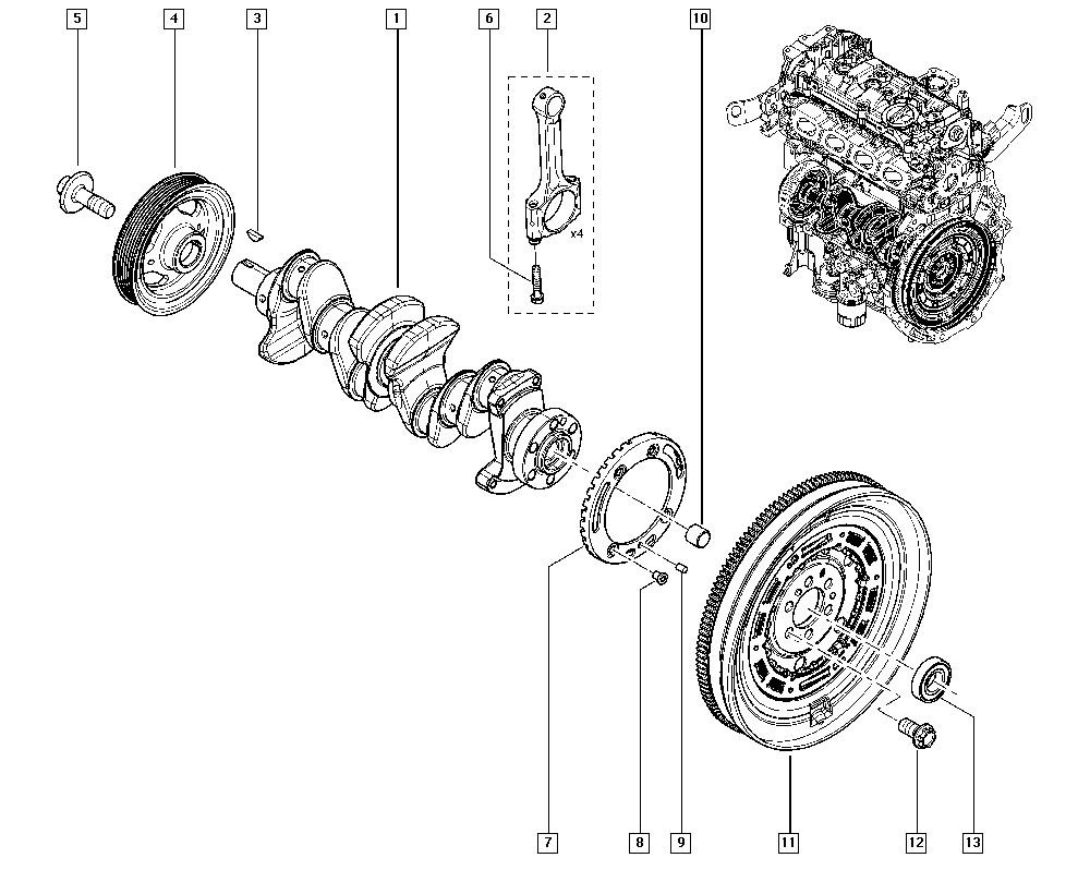 NISSAN 123031KC0A - Belt Pulley, crankshaft parts5.com