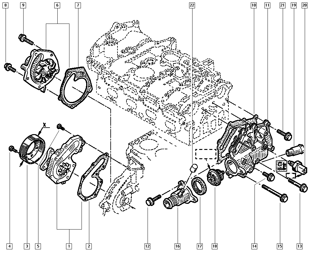 Opel 7701479043 - Water Pump parts5.com