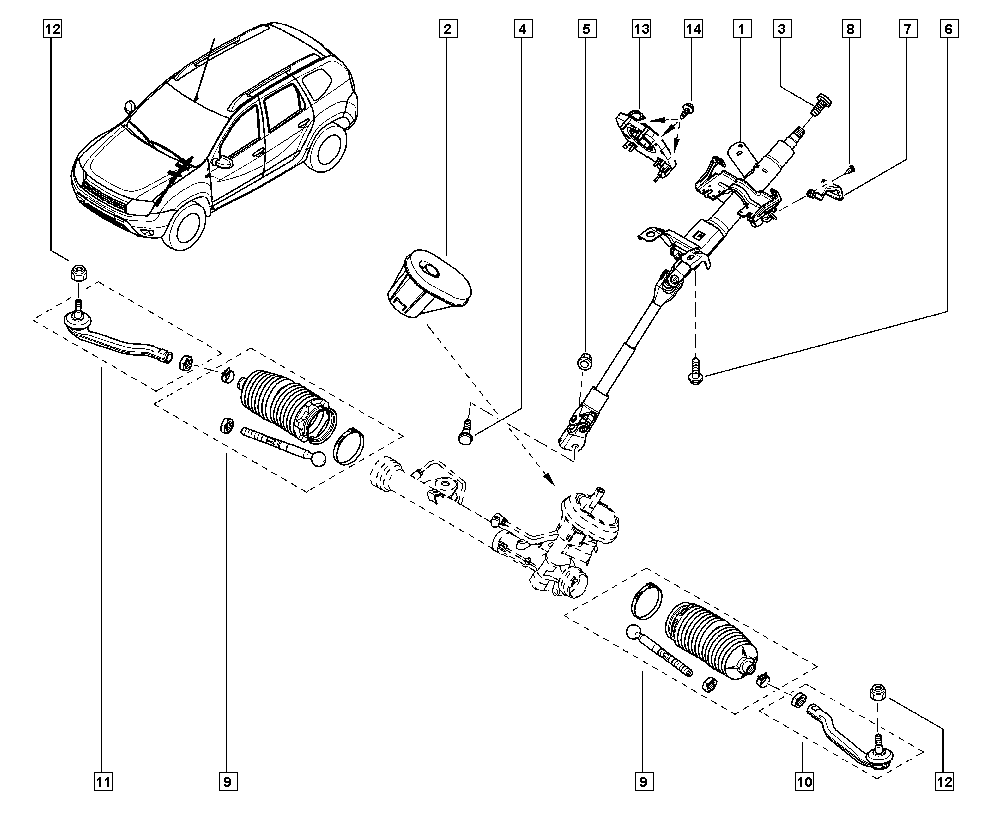 RENAULT 82 01 108 332 - Наконечник рулевой тяги, шарнир parts5.com