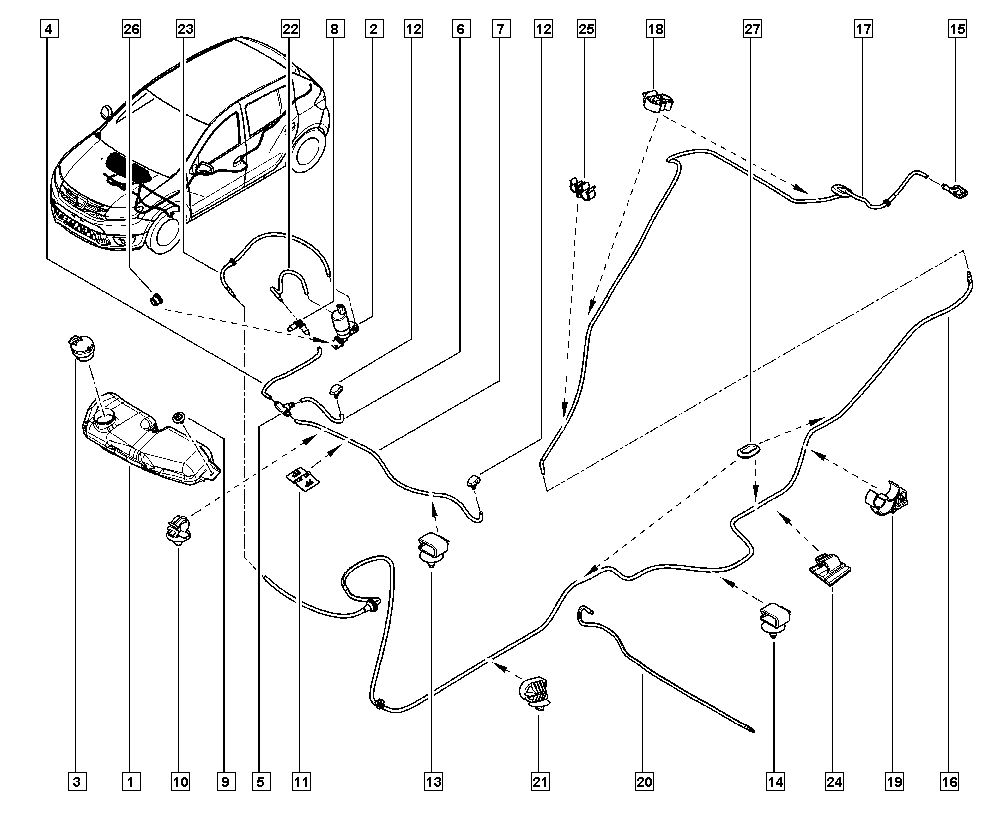 RENAULT 286203634R - Водяной насос, система очистки окон parts5.com