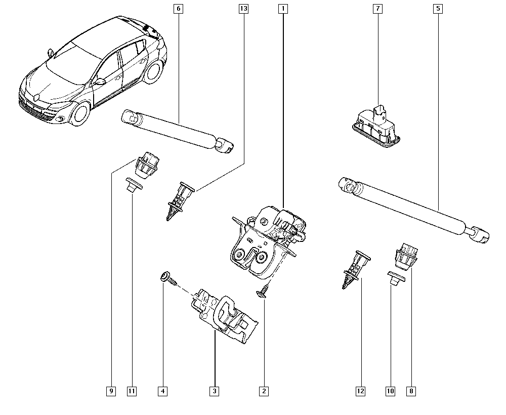 RENAULT 904510001R - Gas Spring, boot, cargo area parts5.com