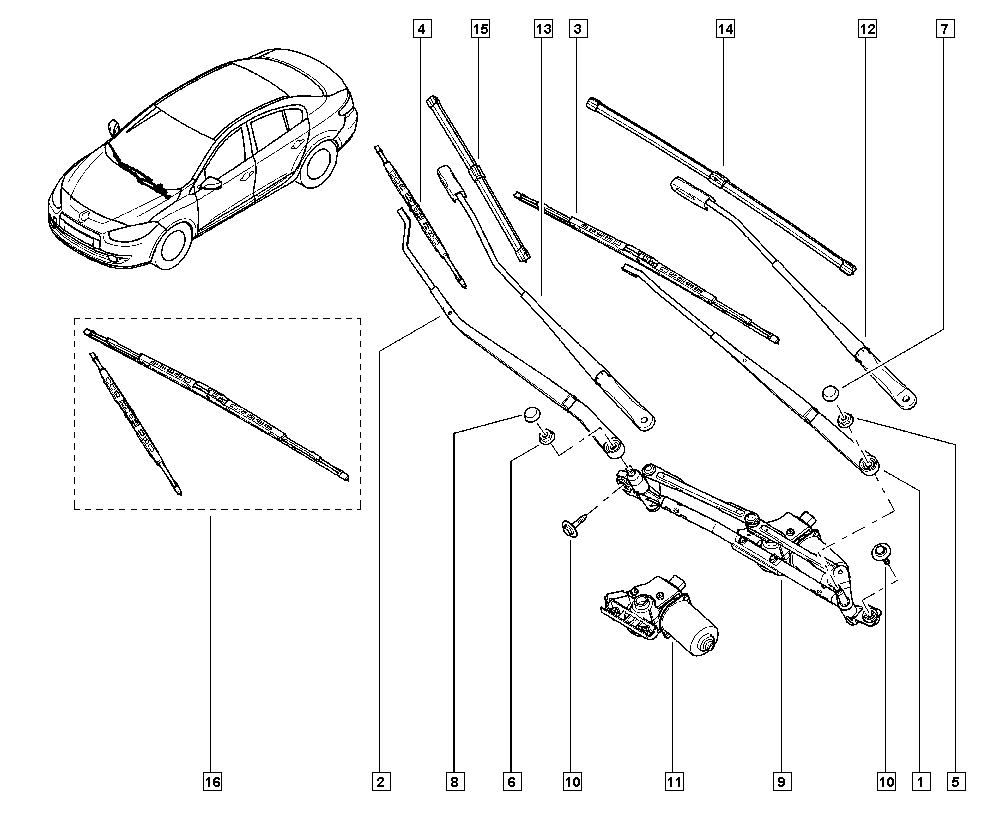 RENAULT 288901987R - Щетка стеклоочистителя parts5.com