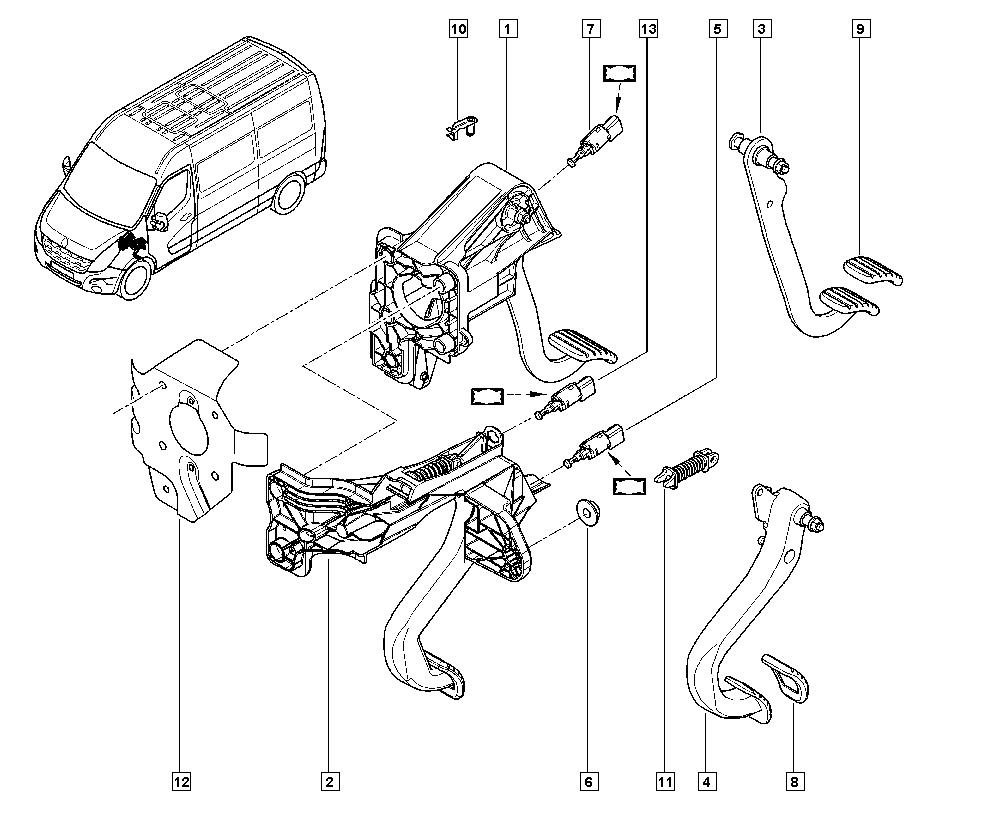 RENAULT TRUCKS 8200874407 - Педальные накладка, педаль тормоз parts5.com