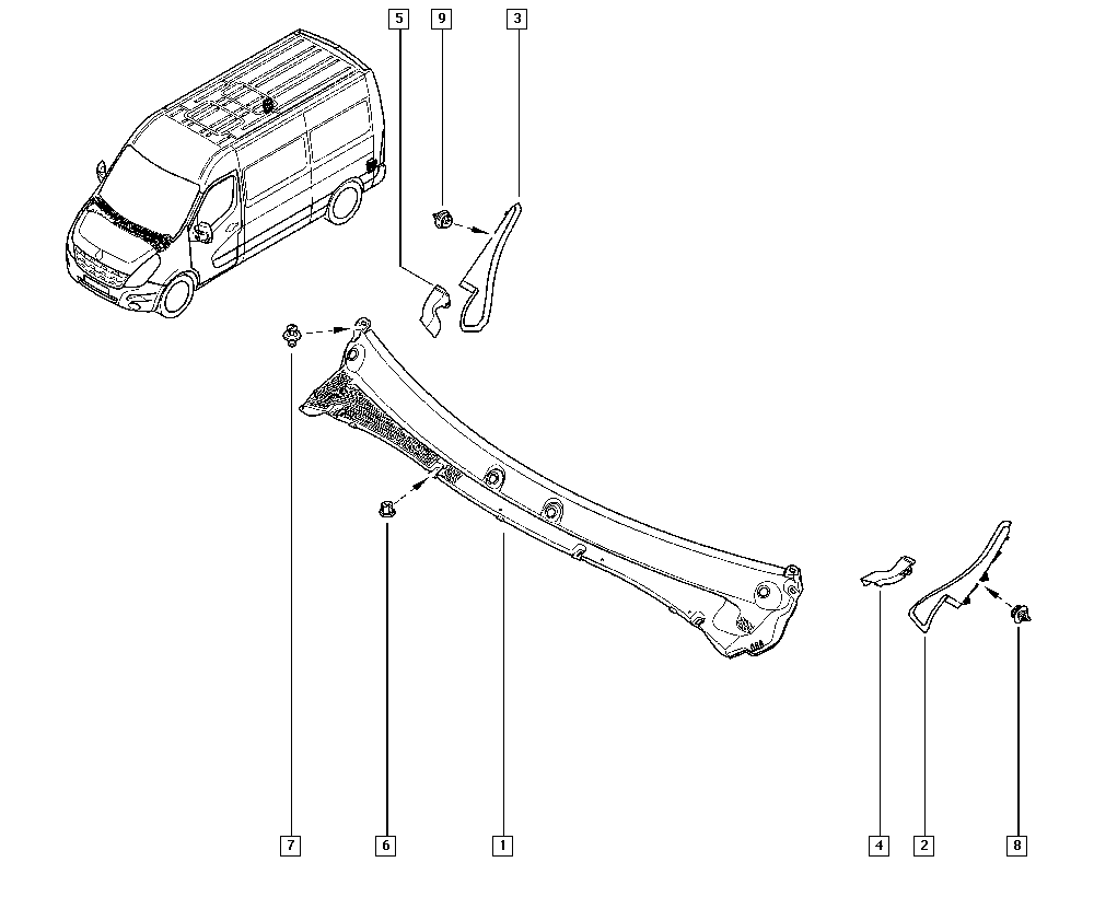 RENAULT 668110012R - Комплект рамки ветрового стекла parts5.com