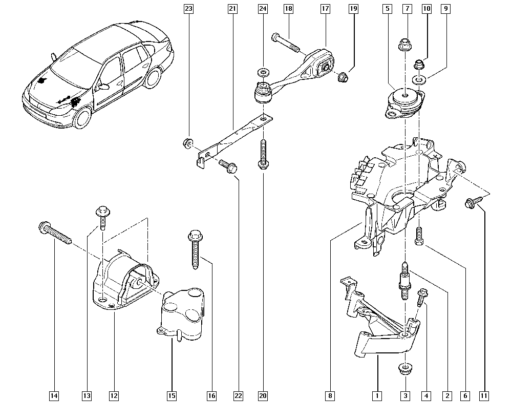 RENAULT 82 00 171 178 - Подушка, опора, подвеска двигателя parts5.com