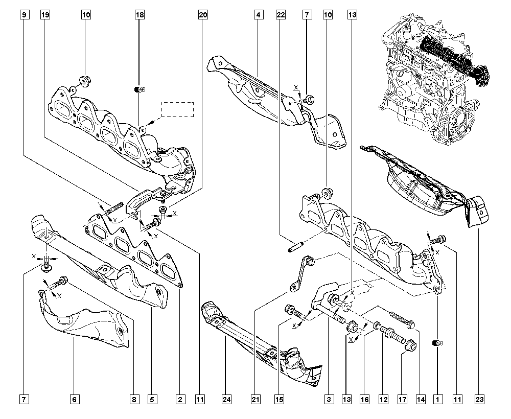 DACIA 82 00 365 915 - Прокладка, выпускной коллектор parts5.com