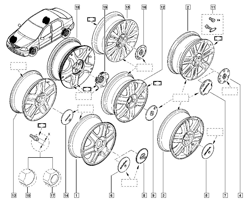 RENAULT 77 03 003 008 - Болт для крепления колеса parts5.com