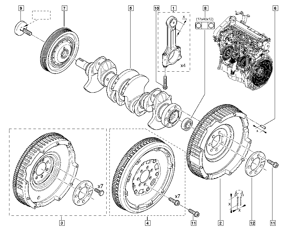 RENAULT 12 30 039 48R - Маховик parts5.com