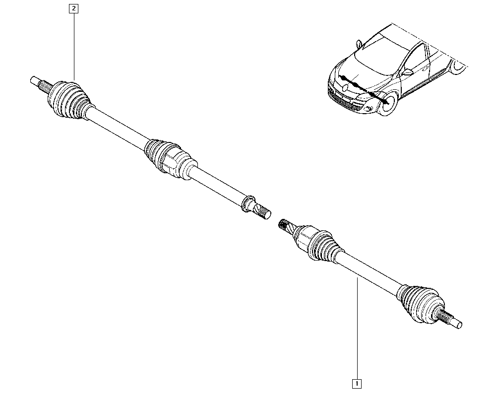 RENAULT 8201353627 - Приводной вал parts5.com