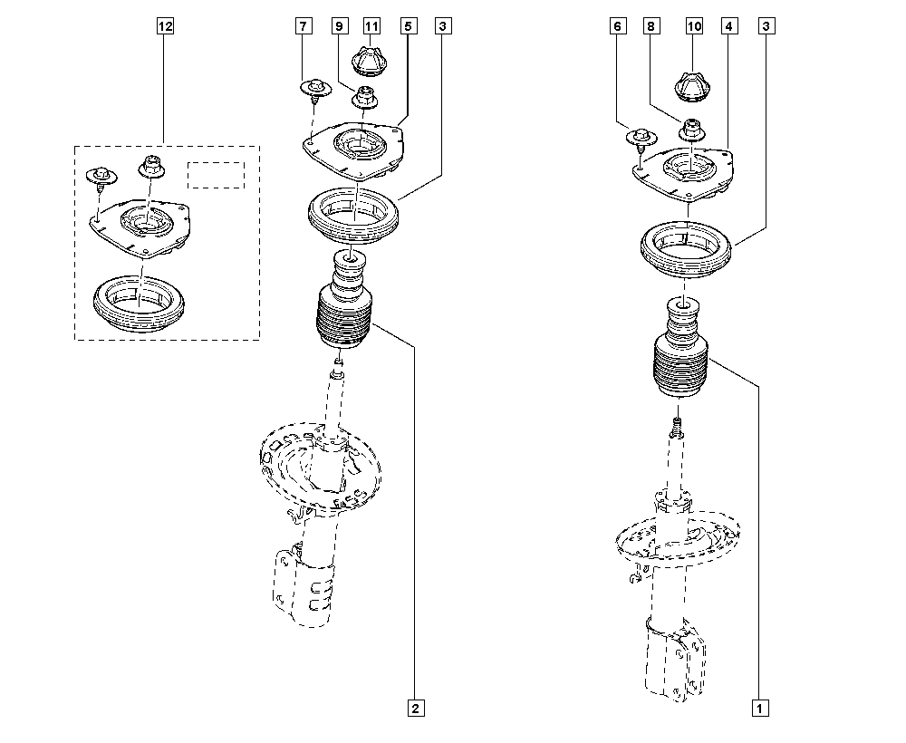 RENAULT 54 3A 068 74R - Опора стойки амортизатора, подушка parts5.com