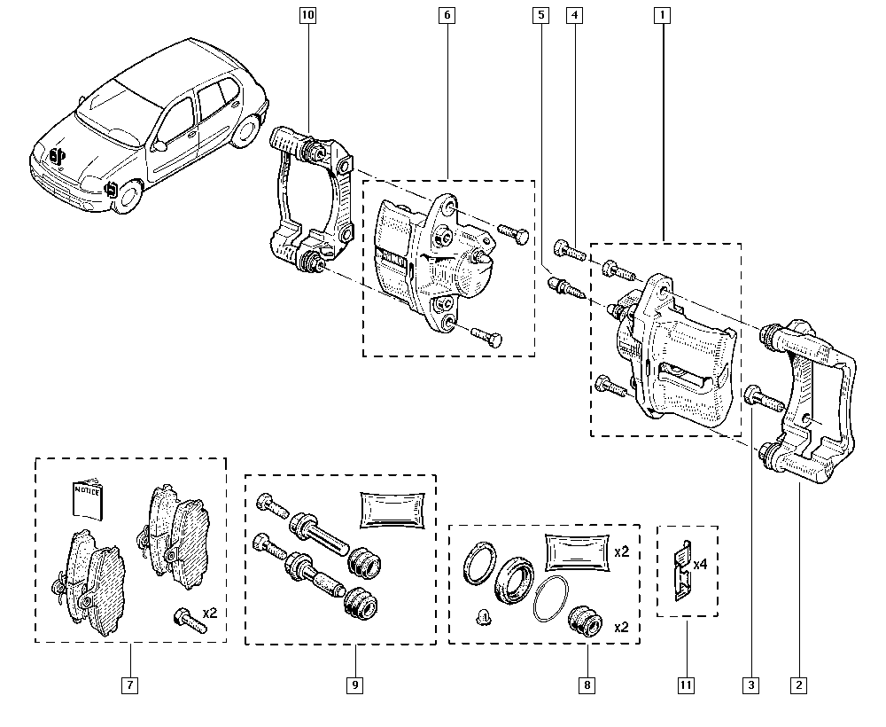 DACIA 77 01 210 142 - Тормозные колодки, дисковые, комплект parts5.com