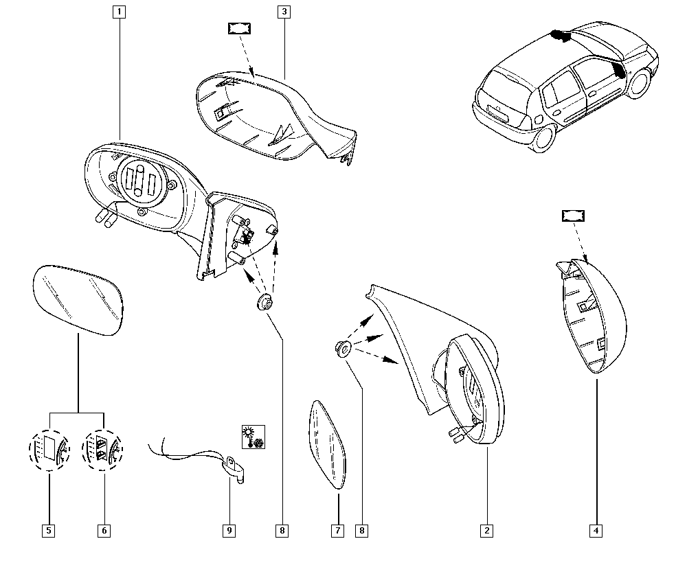 RENAULT 7701471856 - Наружное зеркало parts5.com