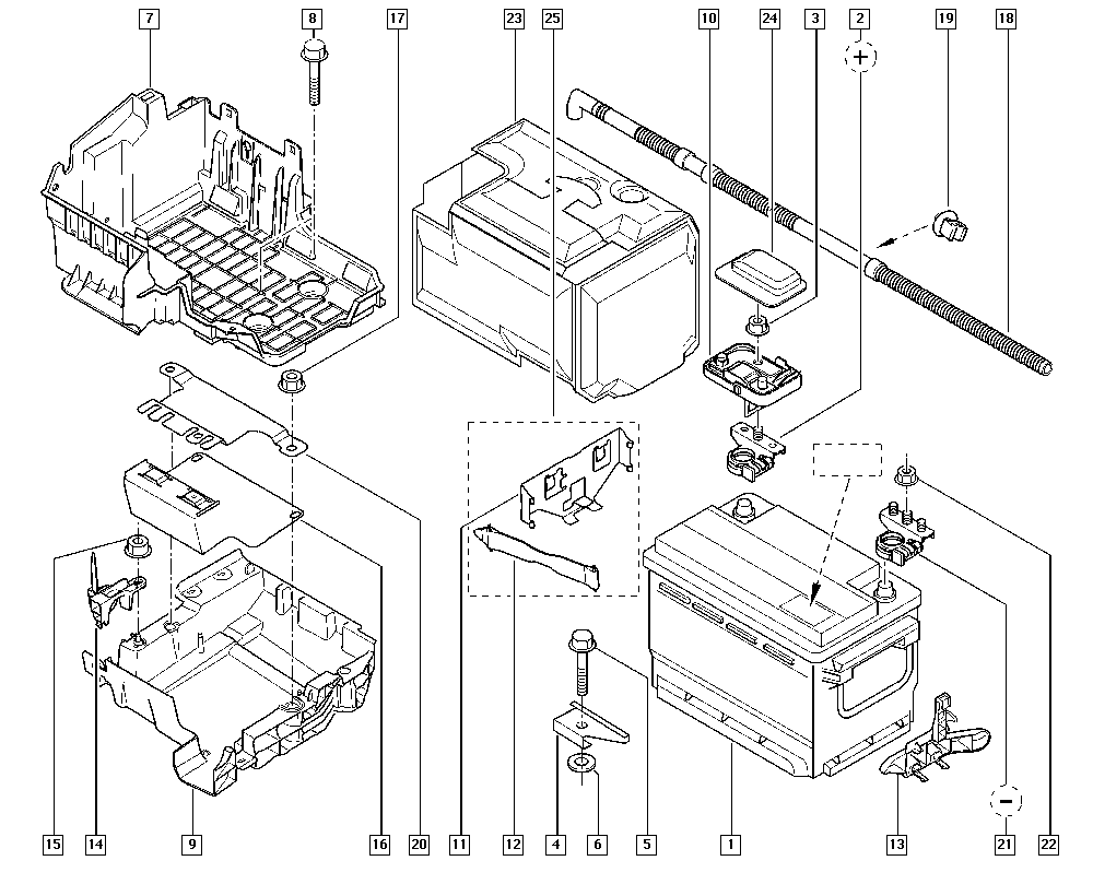 RENAULT 7711230453 - Стартерная аккумуляторная батарея, АКБ parts5.com