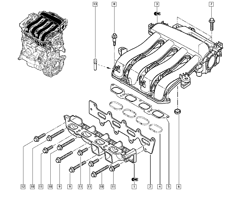 RENAULT 82 00 275 057 - Прокладка, корпус впускного коллектора parts5.com