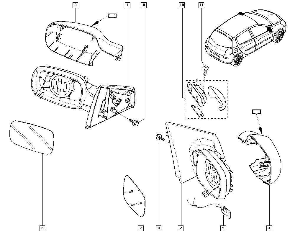 RENAULT 7701054753 - Наружное зеркало parts5.com