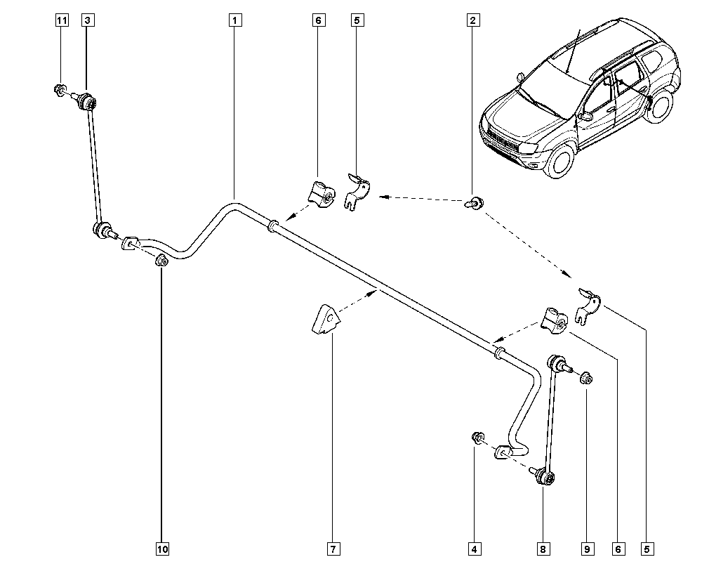 DACIA 55 11 030 22R - Тяга / стойка, стабилизатор parts5.com