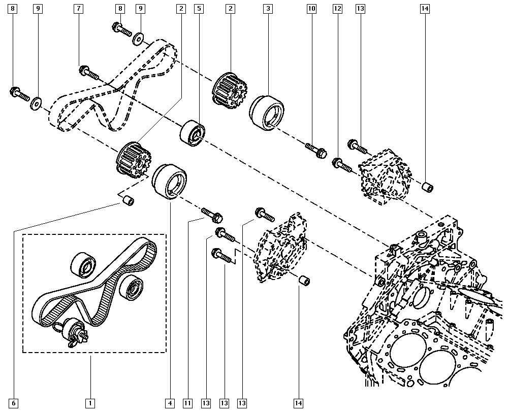 RENAULT 77 01 474 198 - Комплект ремня ГРМ parts5.com