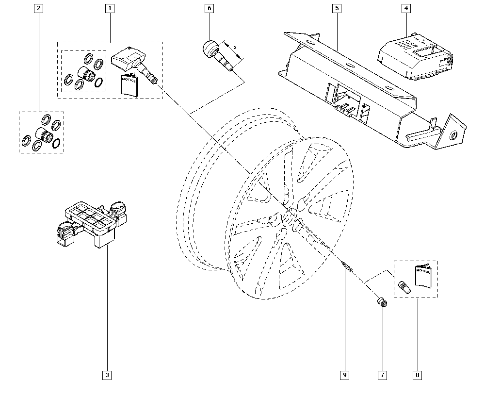 RENAULT 40 00 116 21R - Ремонтный набор, клапан (Система контроля давления в шинах) parts5.com