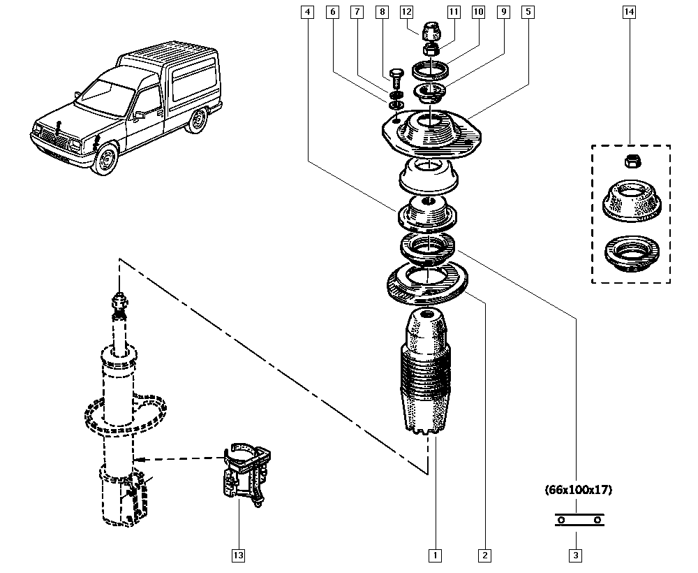 RENAULT 77 01 470 087 - Опора стойки амортизатора, подушка parts5.com